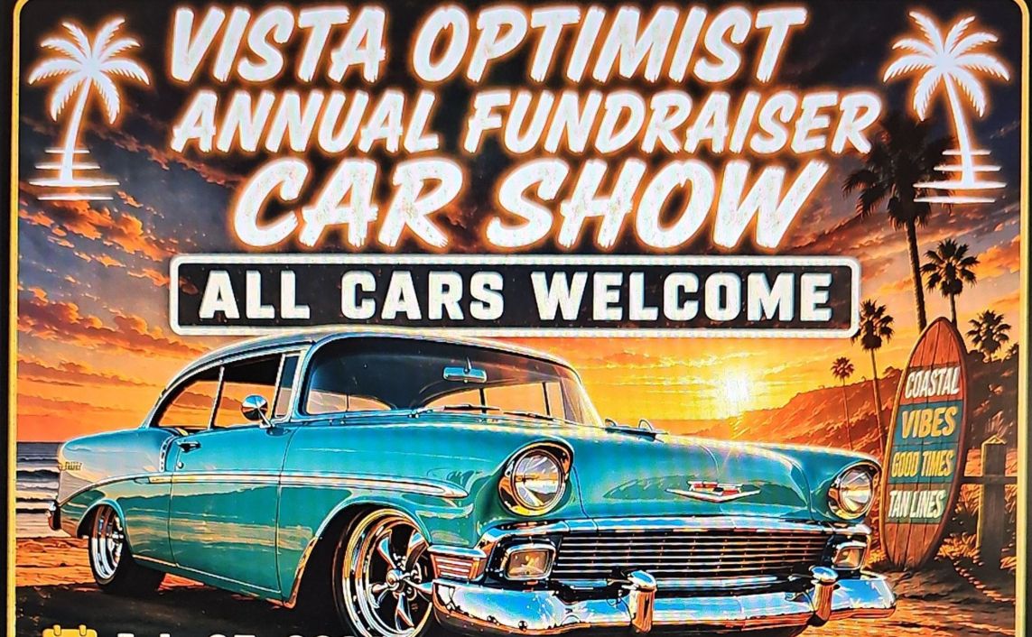 Vista Optimists Club Car Show partial flyer July 2026